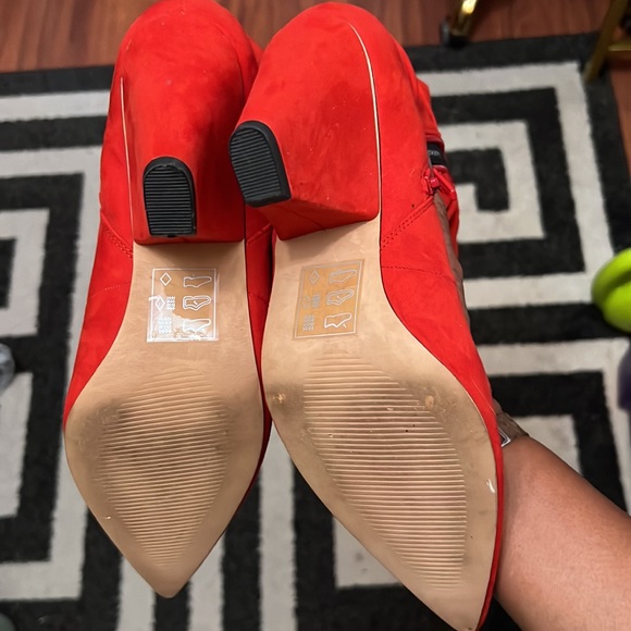 ASOS Red faux Suede Slouch Boots US Size 9 UK7 - Picture 4 of 5